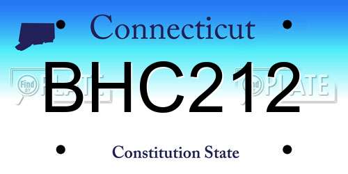 BHC212 Connecticut License Plate