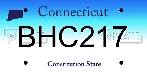 BHC217 Connecticut License Plate