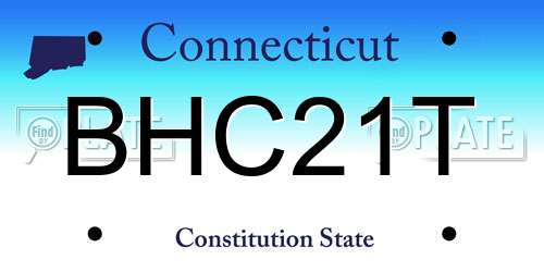 BHC21T Connecticut License Plate