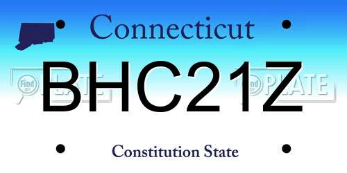 BHC21Z Connecticut License Plate