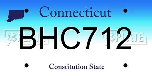 BHC712 Connecticut License Plate
