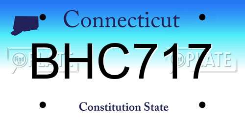 BHC717 Connecticut License Plate