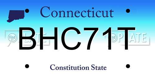 BHC71T Connecticut License Plate