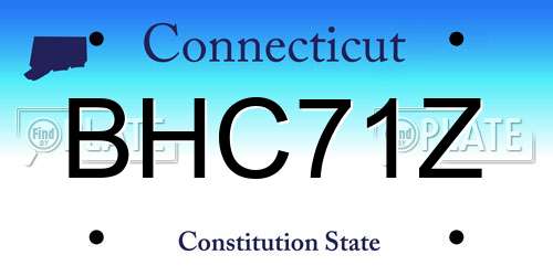 BHC71Z Connecticut License Plate