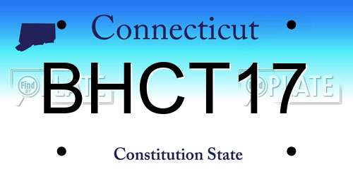 BHCT17 Connecticut License Plate