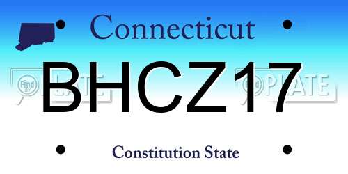 BHCZ17 Connecticut License Plate