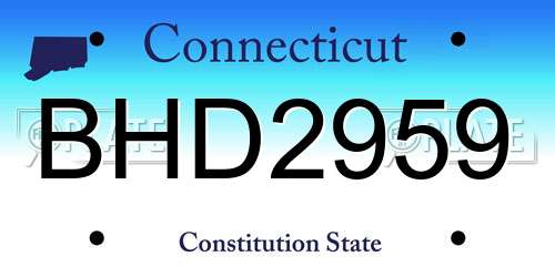 BHD2959 Connecticut License Plate