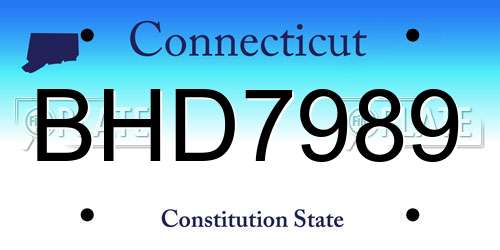 BHD7989 Connecticut License Plate