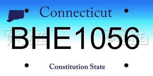 BHE1056 Connecticut License Plate