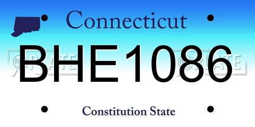 BHE1086 Connecticut License Plate