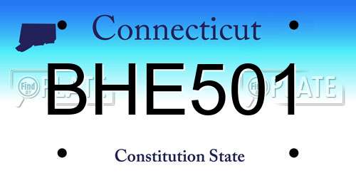 BHE501 Connecticut License Plate