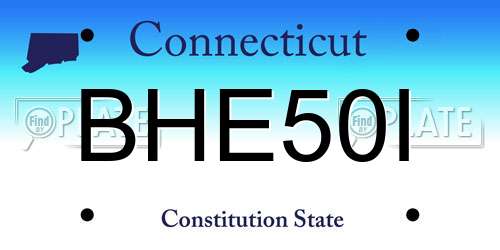 BHE50I Connecticut License Plate