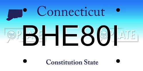 BHE80I Connecticut License Plate