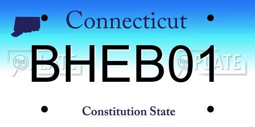 BHEB01 Connecticut License Plate