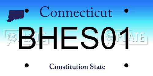 BHES01 Connecticut License Plate