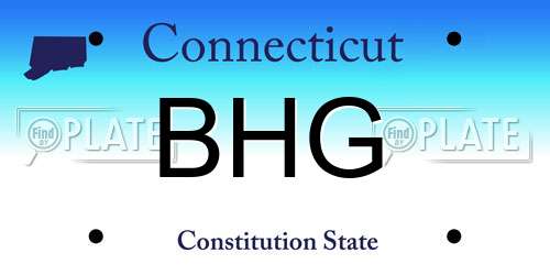 BHG Connecticut License Plate