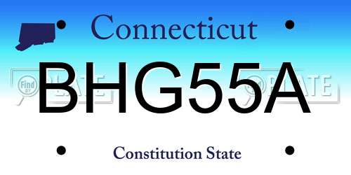 BHG55A Connecticut License Plate