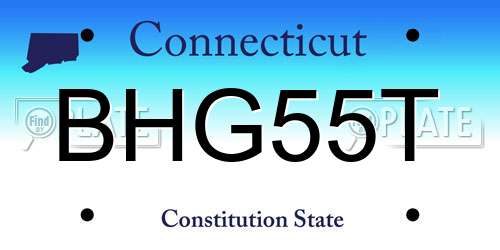 BHG55T Connecticut License Plate