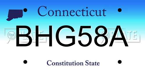 BHG58A Connecticut License Plate