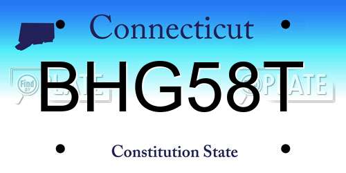 BHG58T Connecticut License Plate