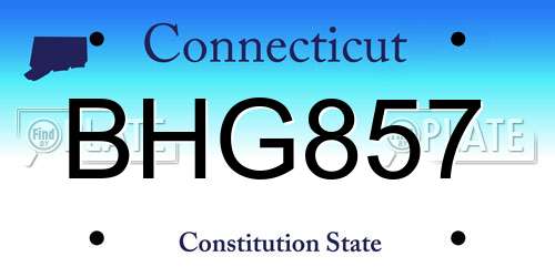 BHG857 Connecticut License Plate