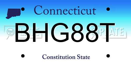 BHG88T Connecticut License Plate
