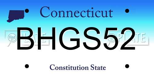 BHGS52 Connecticut License Plate