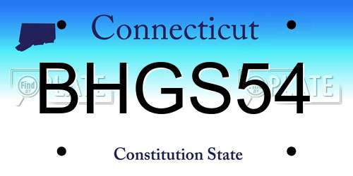 BHGS54 Connecticut License Plate