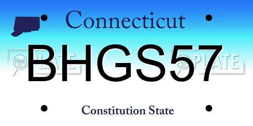 BHGS57 Connecticut License Plate