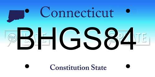 BHGS84 Connecticut License Plate