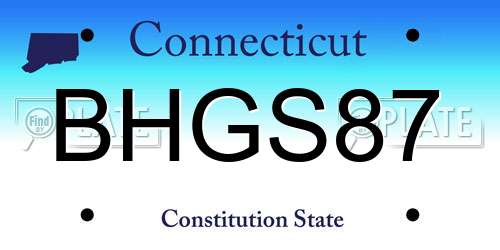 BHGS87 Connecticut License Plate