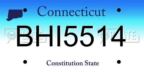BHI5514 Connecticut License Plate