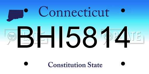 BHI5814 Connecticut License Plate