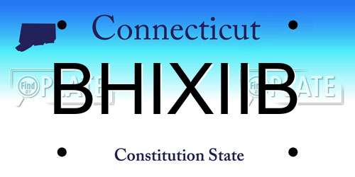 BHIXIIB Connecticut License Plate
