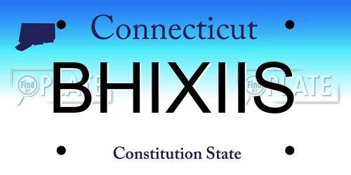 BHIXIIS Connecticut License Plate