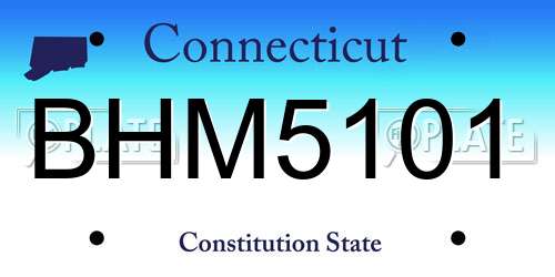 BHM5101 Connecticut License Plate