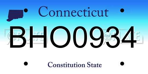 BHO0934 Connecticut License Plate