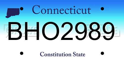 BHO2989 Connecticut License Plate