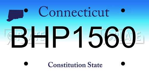 BHP1560 Connecticut License Plate