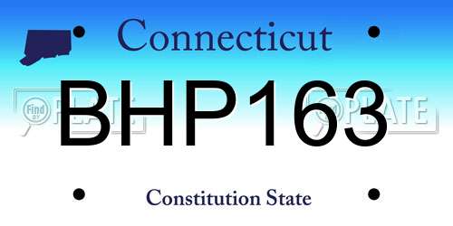 BHP163 Connecticut License Plate