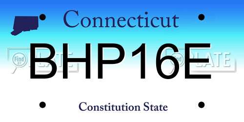 BHP16E Connecticut License Plate