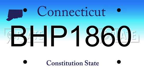 BHP1860 Connecticut License Plate