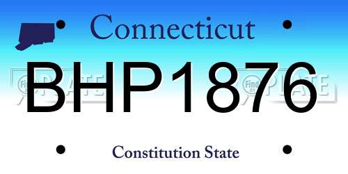 BHP1876 Connecticut License Plate