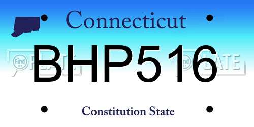 BHP516 Connecticut License Plate