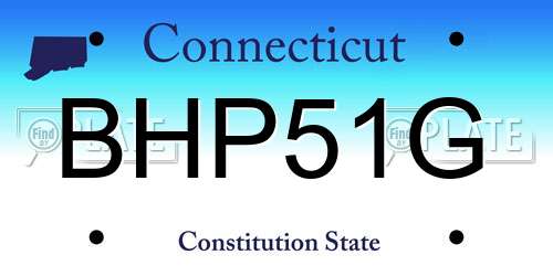 BHP51G Connecticut License Plate