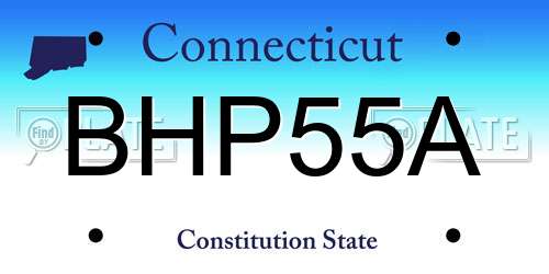 BHP55A Connecticut License Plate