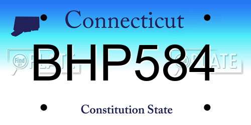 BHP584 Connecticut License Plate