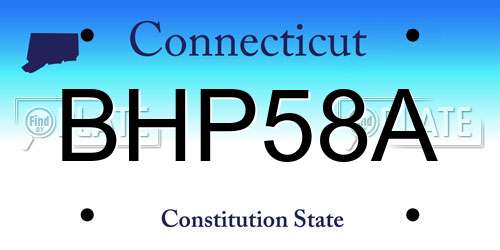 BHP58A Connecticut License Plate