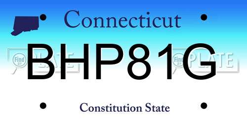 BHP81G Connecticut License Plate