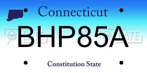 BHP85A Connecticut License Plate